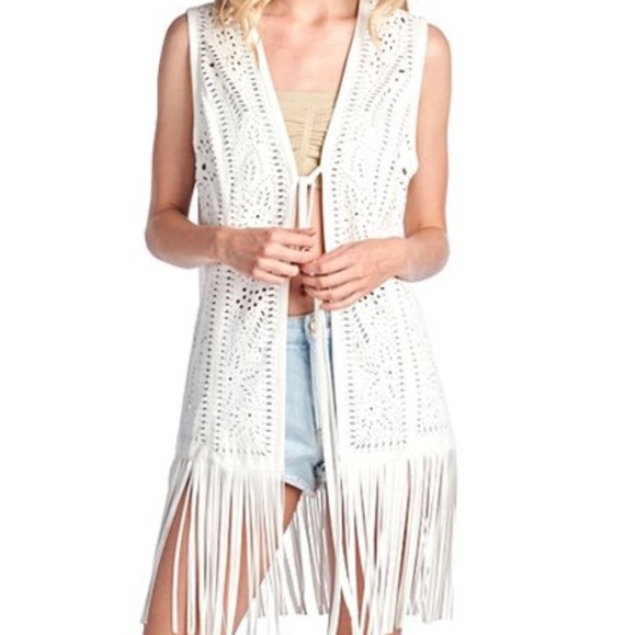 Jackets & Blazers - Fringed detail vest
